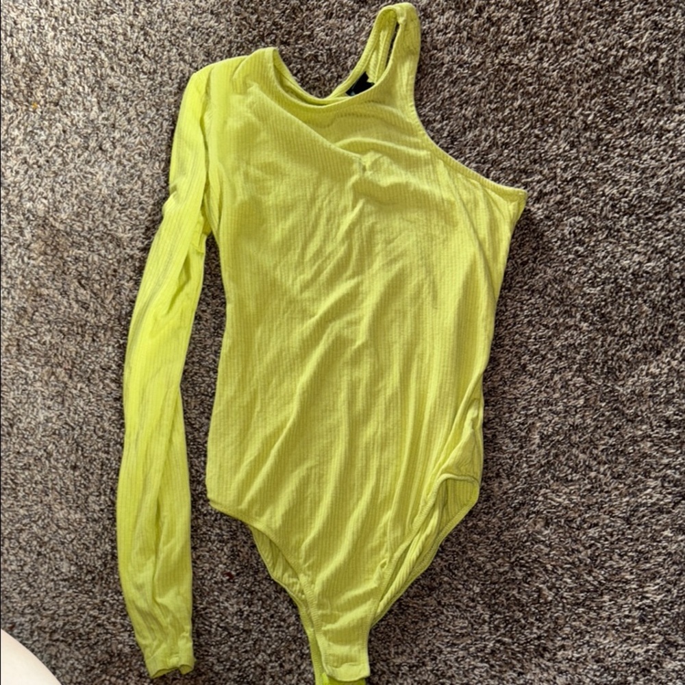 Wild Fable Yellow Asymmetrical Bodysuit
